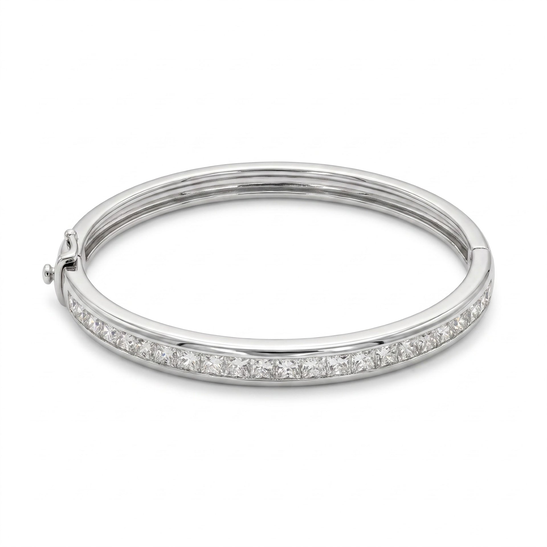 Princess Cut Eternity Lab Grown Diamond Bangle