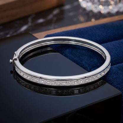 Princess Cut Eternity Lab Grown Diamond Bangle