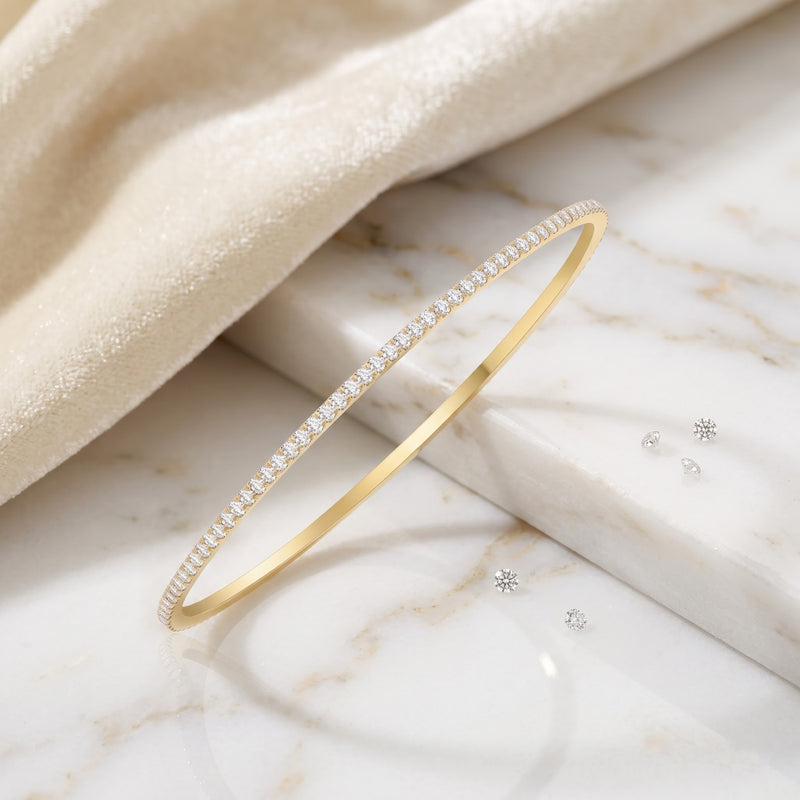Skinny Shimmer Lab Grown Diamond Bangle