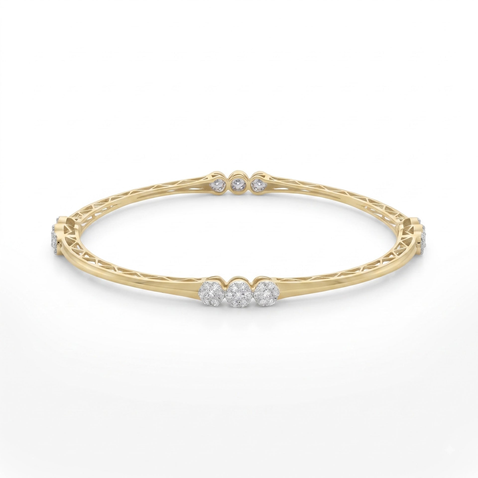 Ornate Taper Lab Grown Diamond Bangle