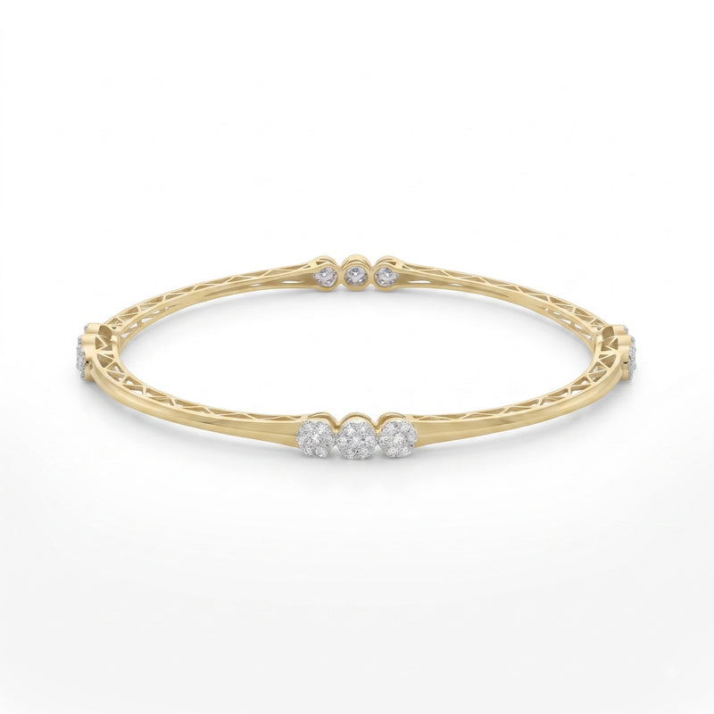 Ornate Taper Lab Grown Diamond Bangle