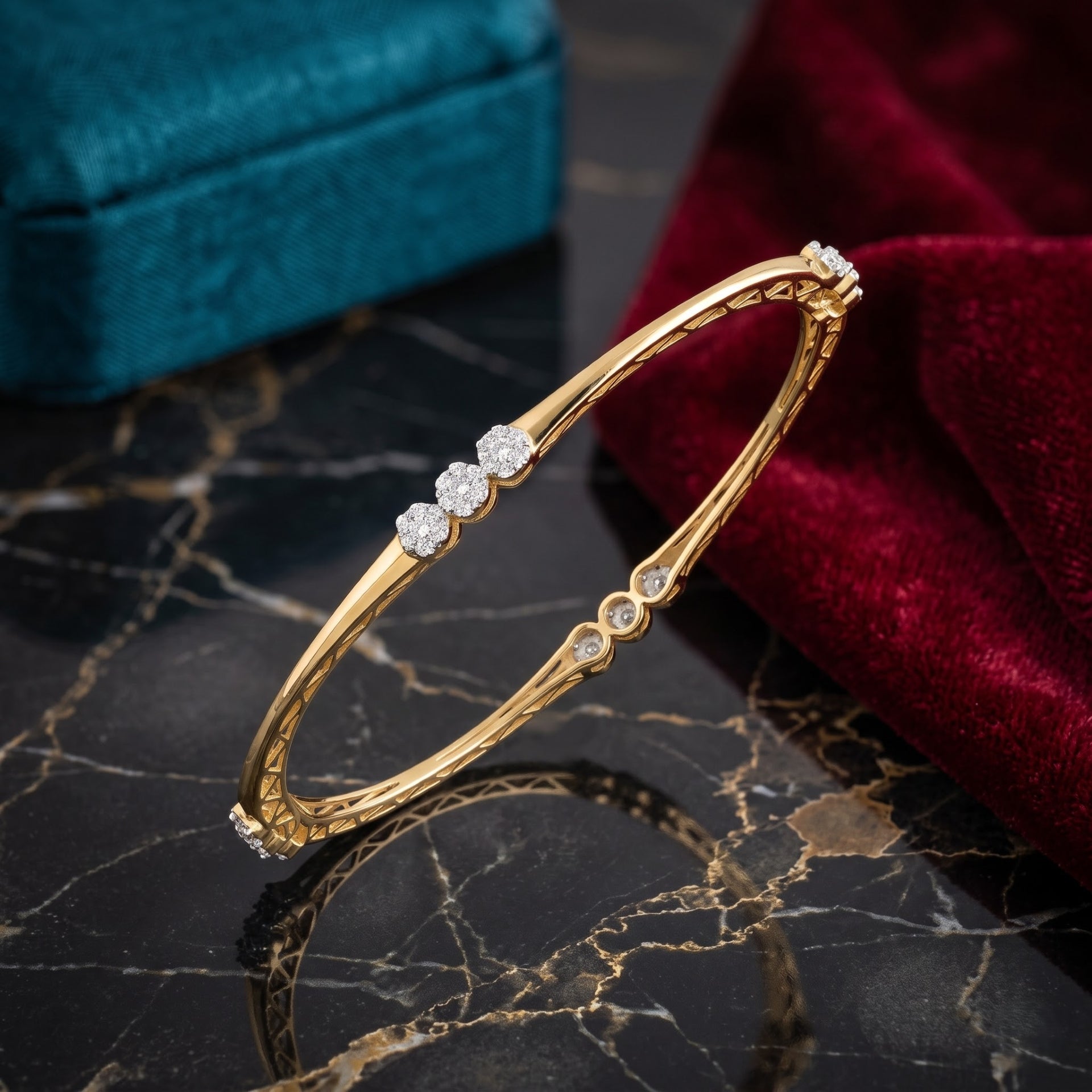 Ornate Taper Lab Grown Diamond Bangle
