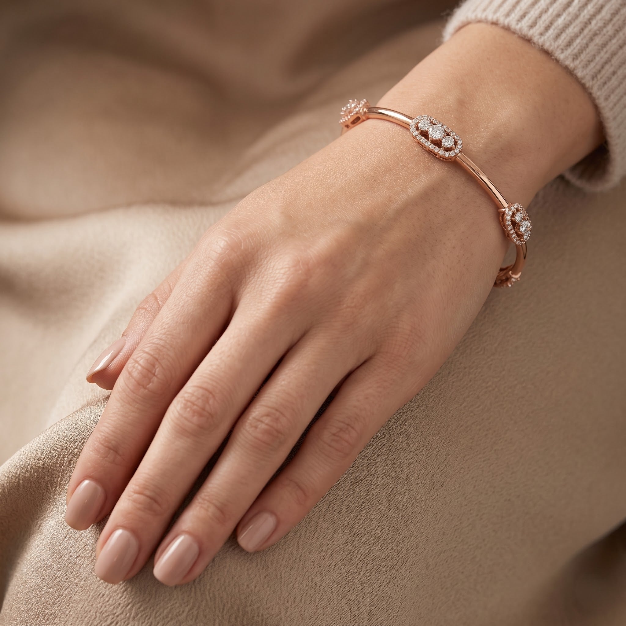 Cluster Aura Lab Grown Diamond Bangle