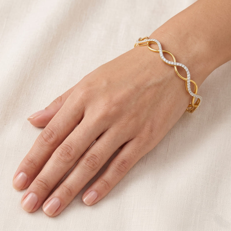Sine Wave Lab Grown Diamond Bangle