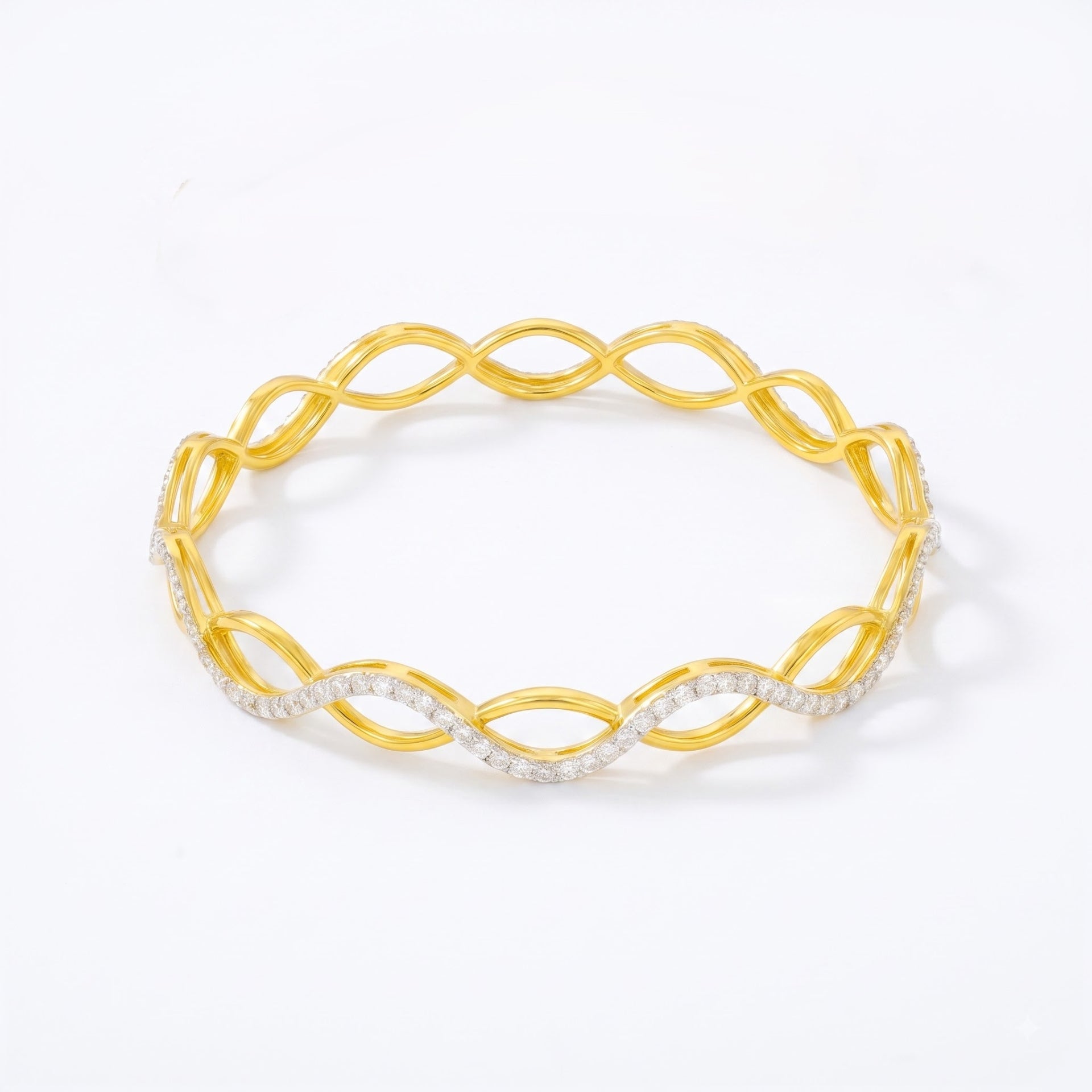 Sine Wave Lab Grown Diamond Bangle