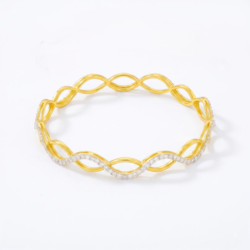 Sine Wave Lab Grown Diamond Bangle