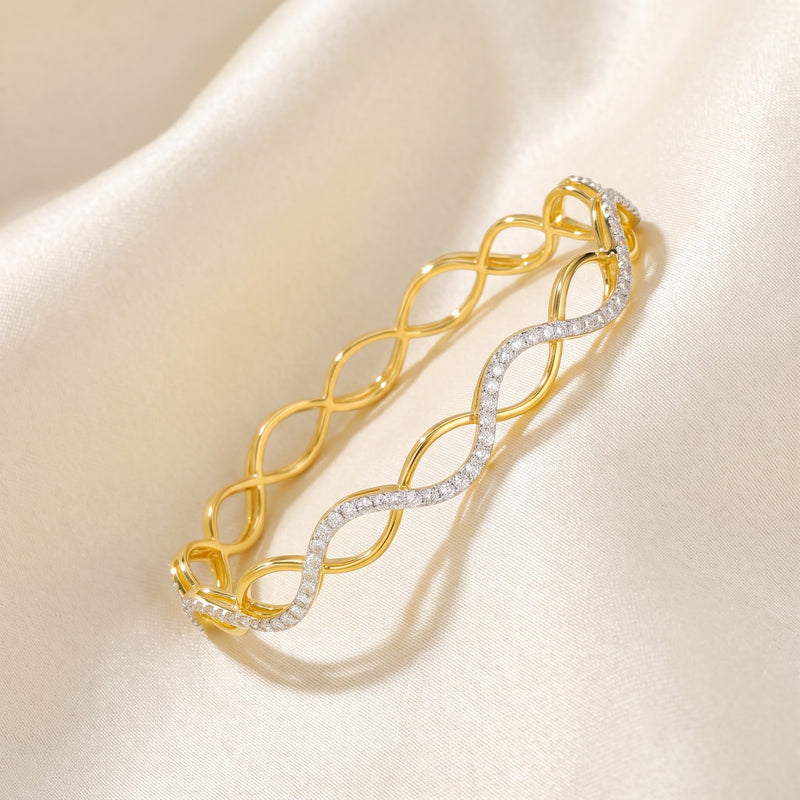 Sine Wave Lab Grown Diamond Bangle