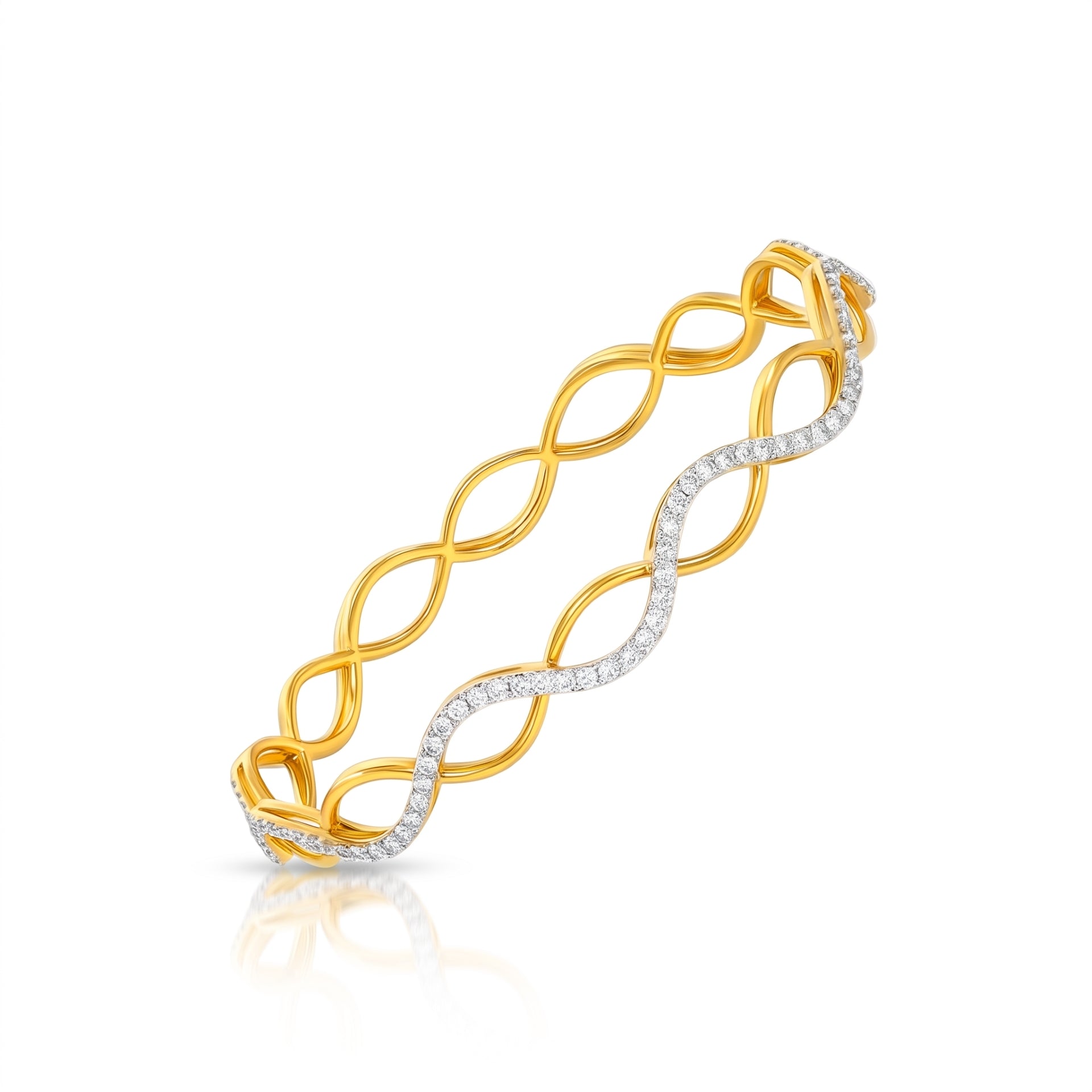 Sine Wave Lab Grown Diamond Bangle