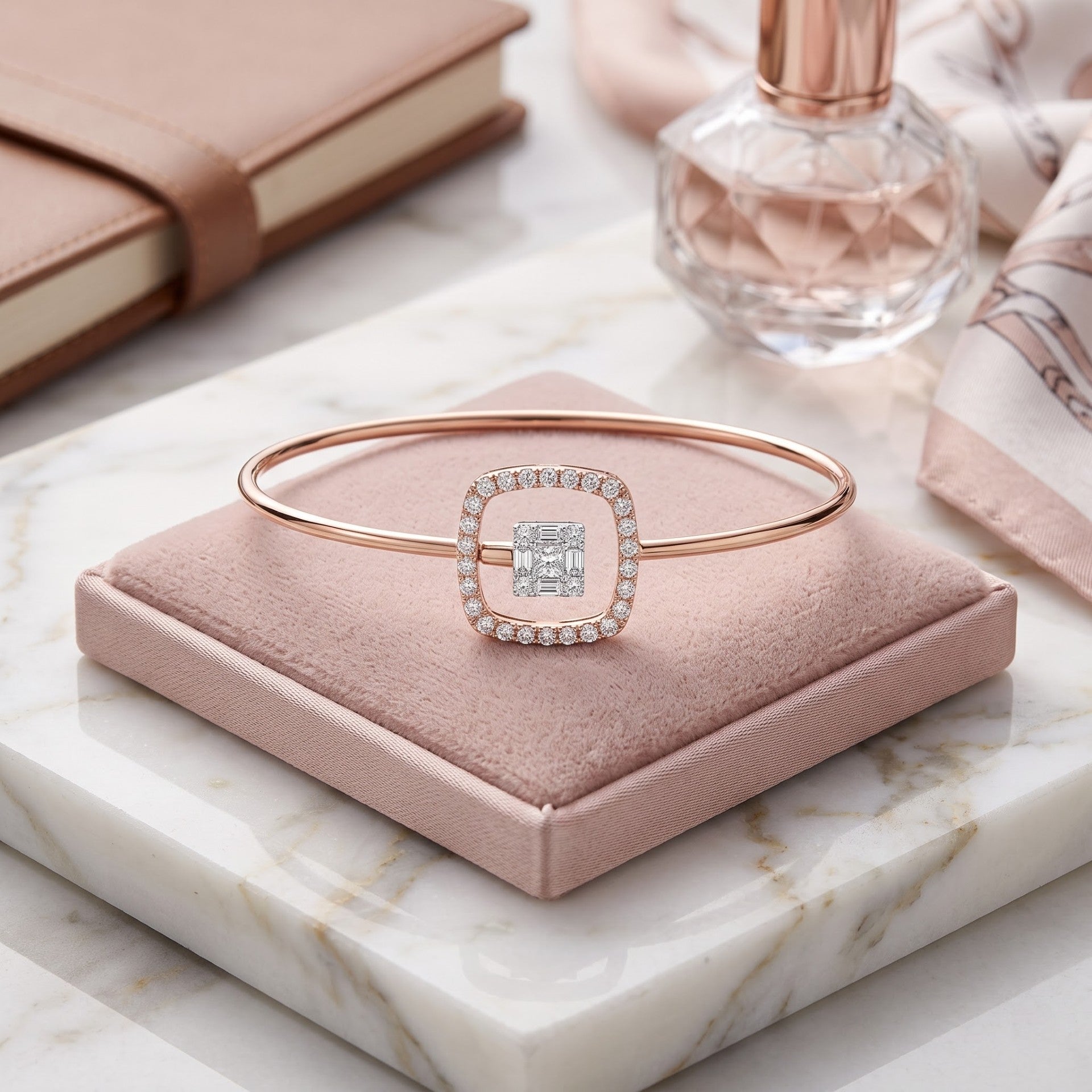 Cubist Charm Lab Grown Diamond Bangle