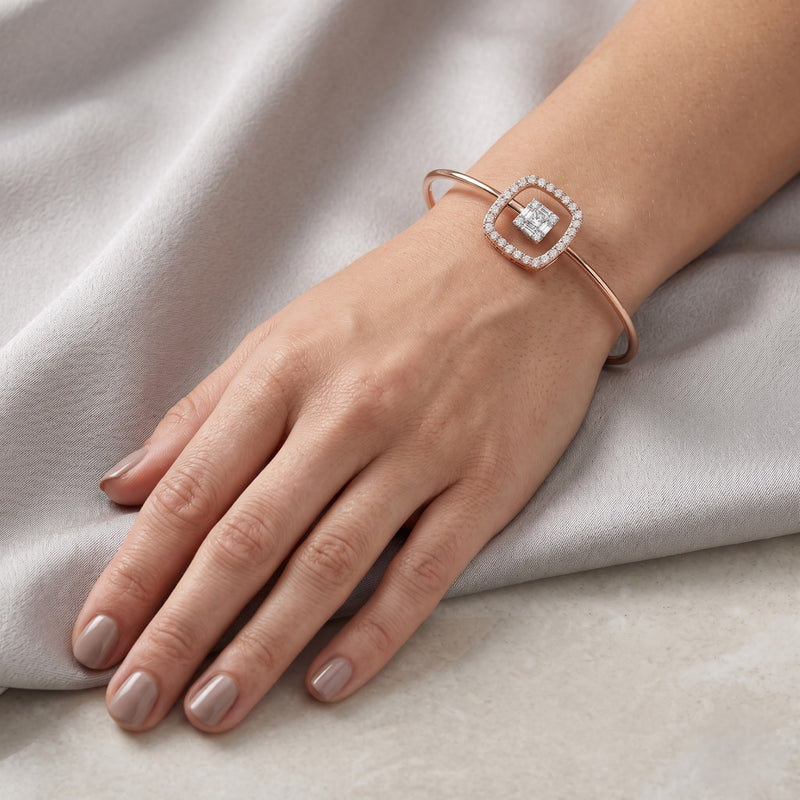Cubist Charm Lab Grown Diamond Bangle