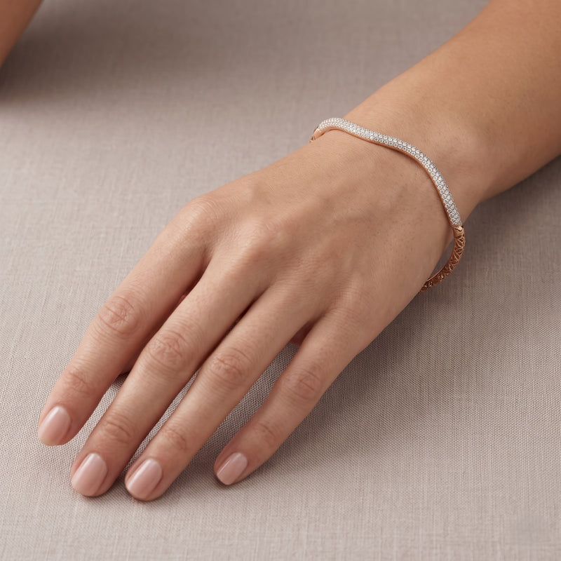 Radiance Ripple Lab Grown Diamond Bangle