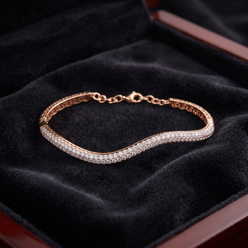 Radiance Ripple Lab Grown Diamond Bangle
