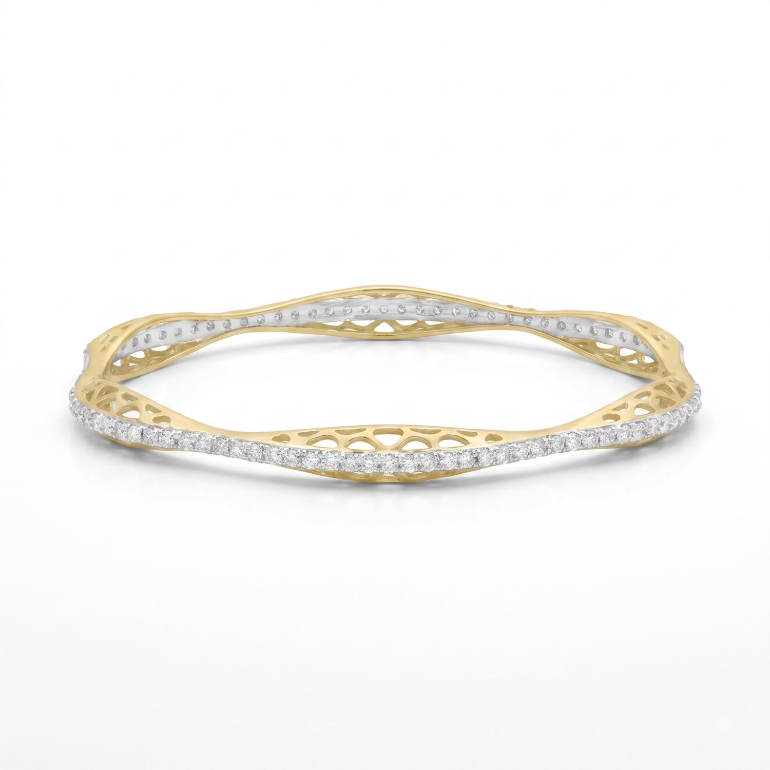 Ripple Lace Lab Grown Diamond Bangle