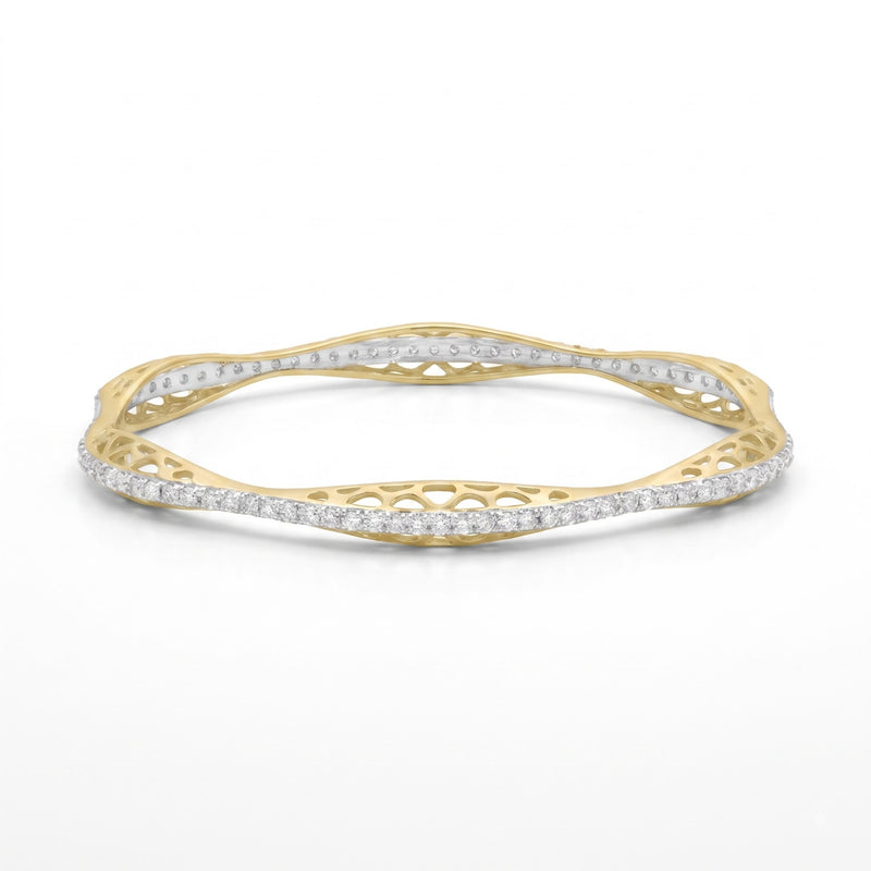 Ripple Lace Lab Grown Diamond Bangle