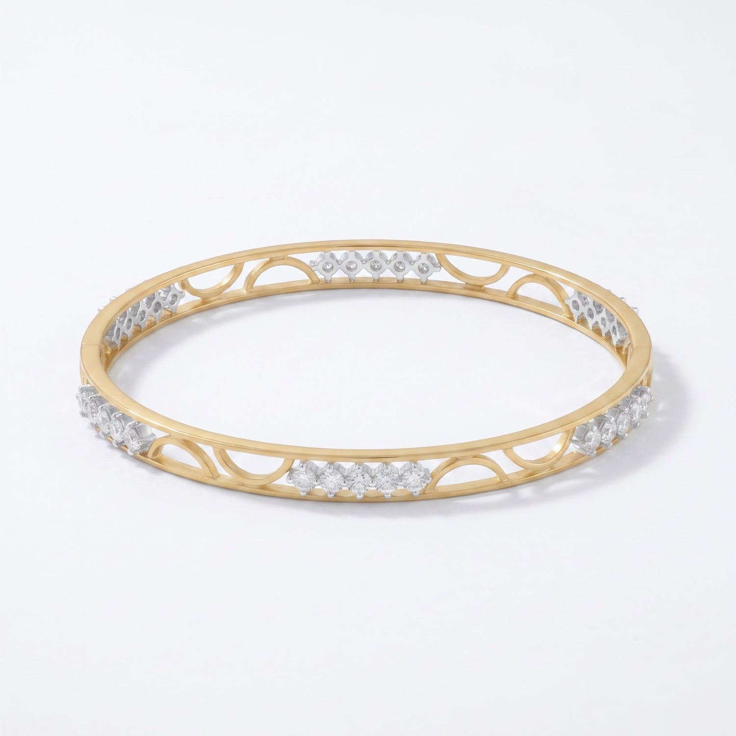 GlimmerArc Openwork Lab Grown Diamond Bangle