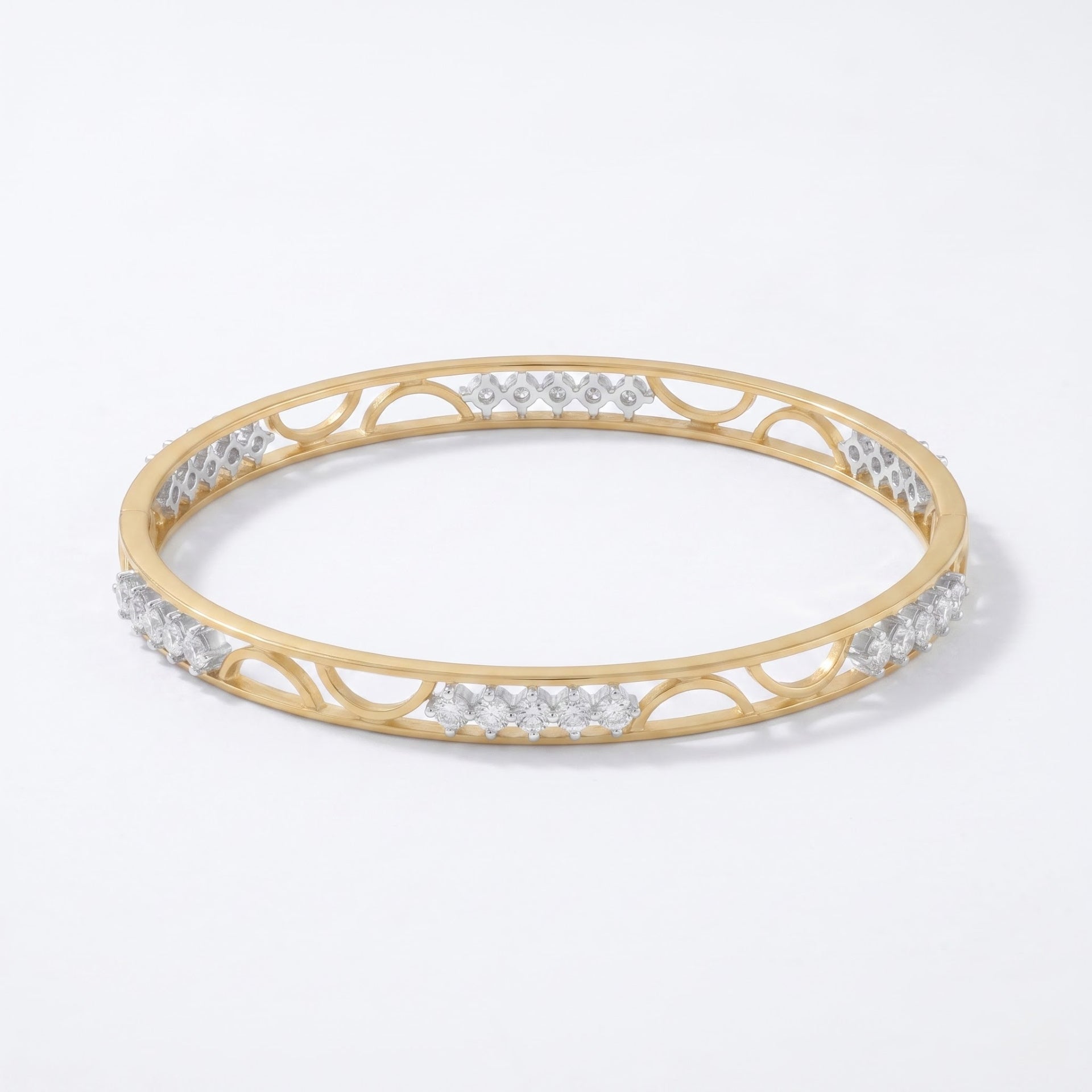 GlimmerArc Openwork Lab Grown Diamond Bangle