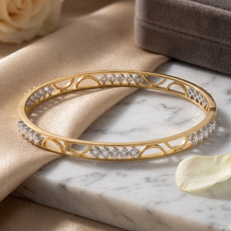 GlimmerArc Openwork Lab Grown Diamond Bangle