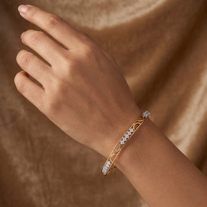 GlimmerArc Openwork Lab Grown Diamond Bangle