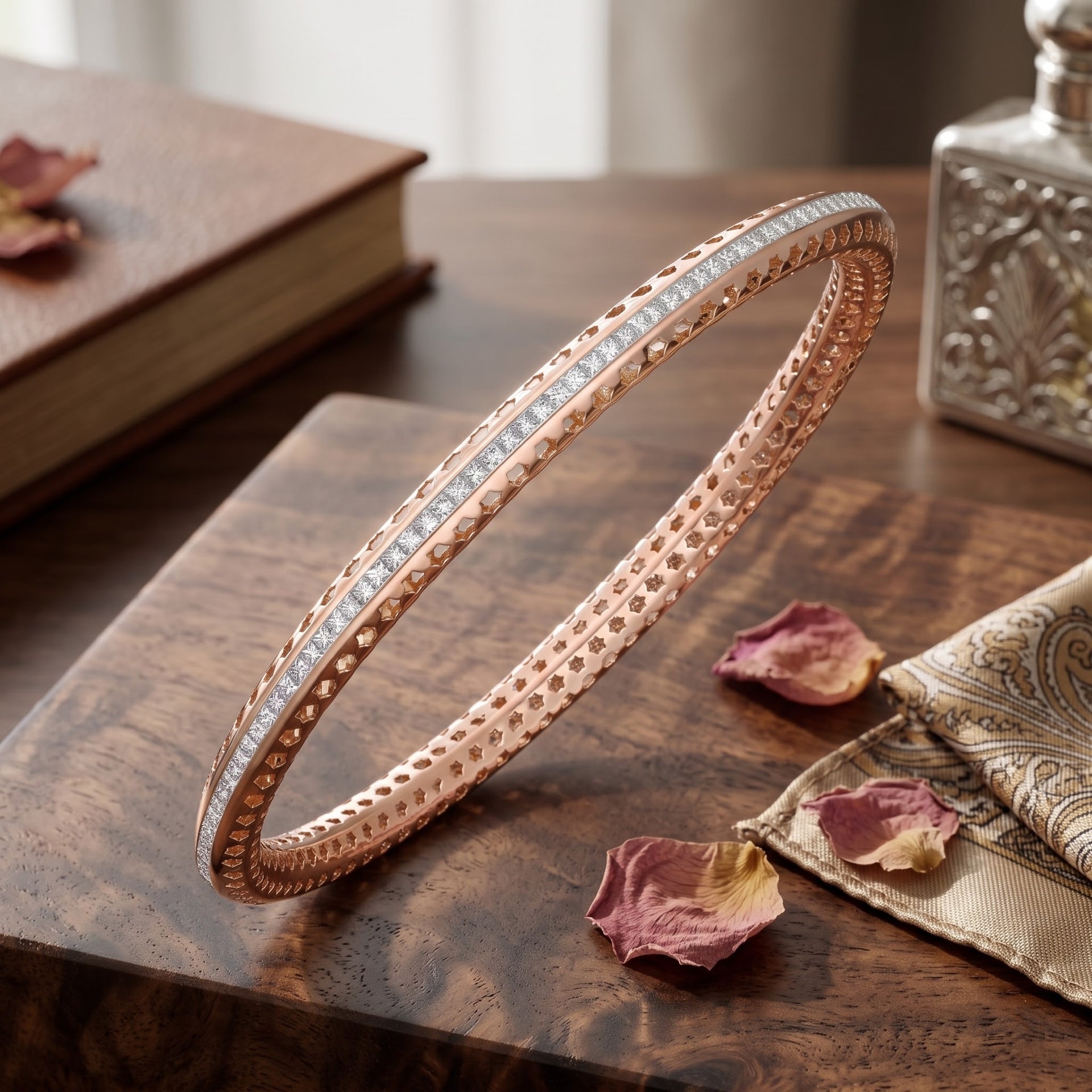 Radiant Blush Trace Lab Grown Diamond Bangle