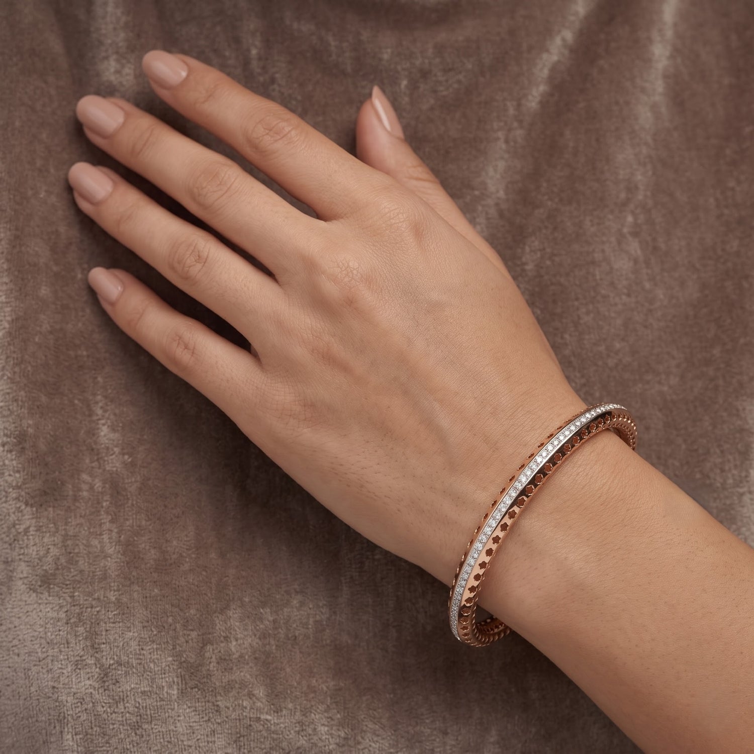 Radiant Blush Trace Lab Grown Diamond Bangle