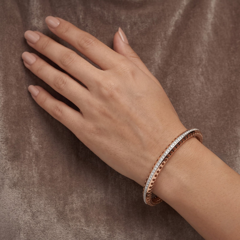 Radiant Blush Trace Lab Grown Diamond Bangle