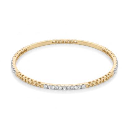 Modern Ridge Spark Lab Grown Diamond Bangle