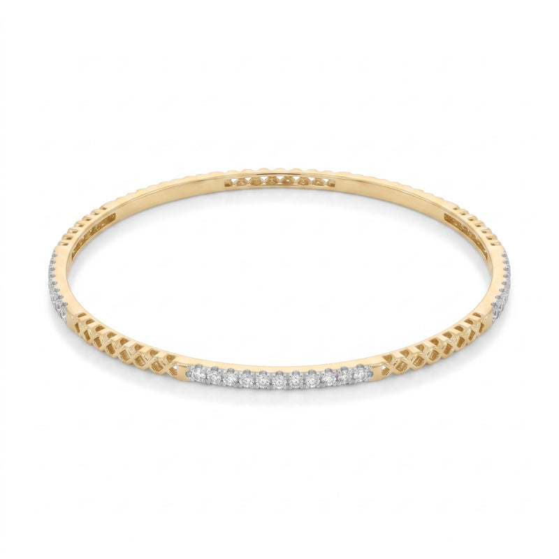 Modern Ridge Spark Lab Grown Diamond Bangle