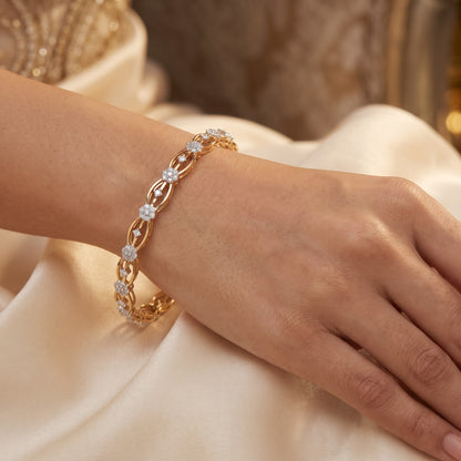 Golden Garland Lab Grown Diamond Bangle