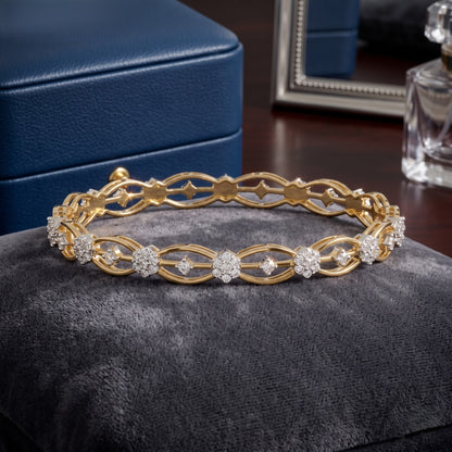 Golden Garland Lab Grown Diamond Bangle