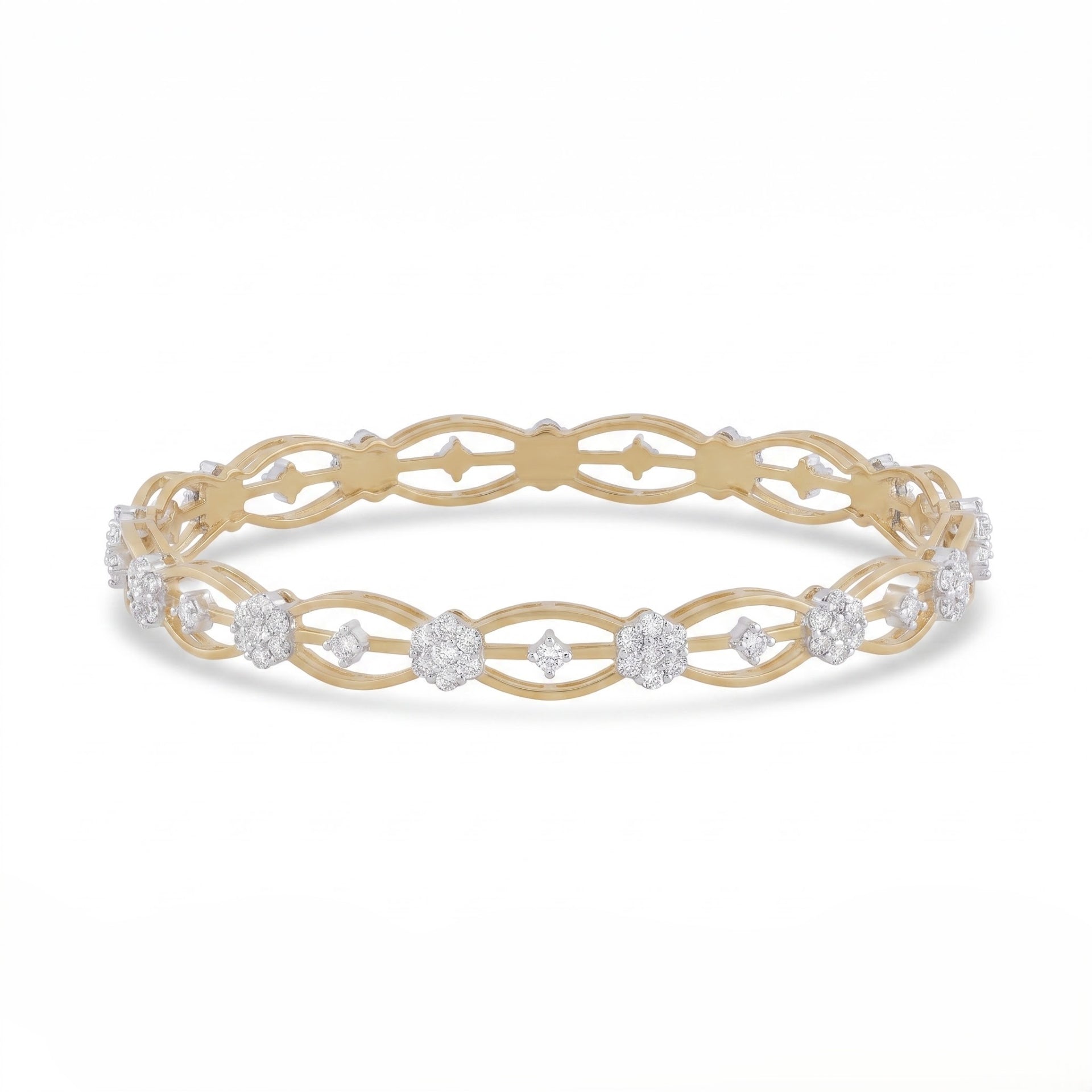 Golden Garland Lab Grown Diamond Bangle