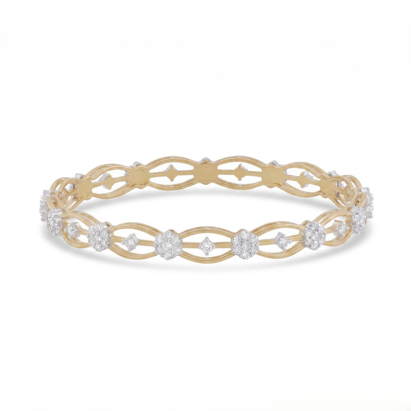 Golden Garland Lab Grown Diamond Bangle