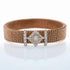 Rose gold mesh bracelet with geometric lab grown diamond centerpiece