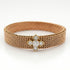 Rose gold mesh bracelet with floral lab grown diamond motif