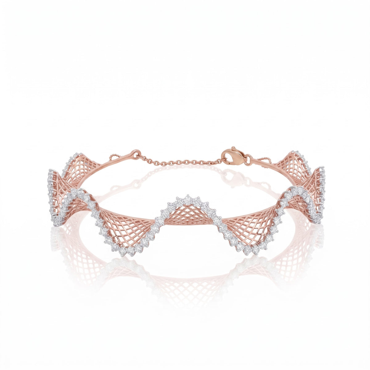 Ornate Curl Lab Grown Diamond Bracelet