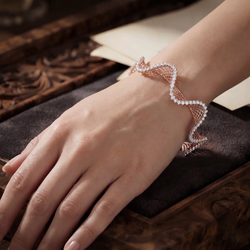 Ornate Curl Lab Grown Diamond Bracelet