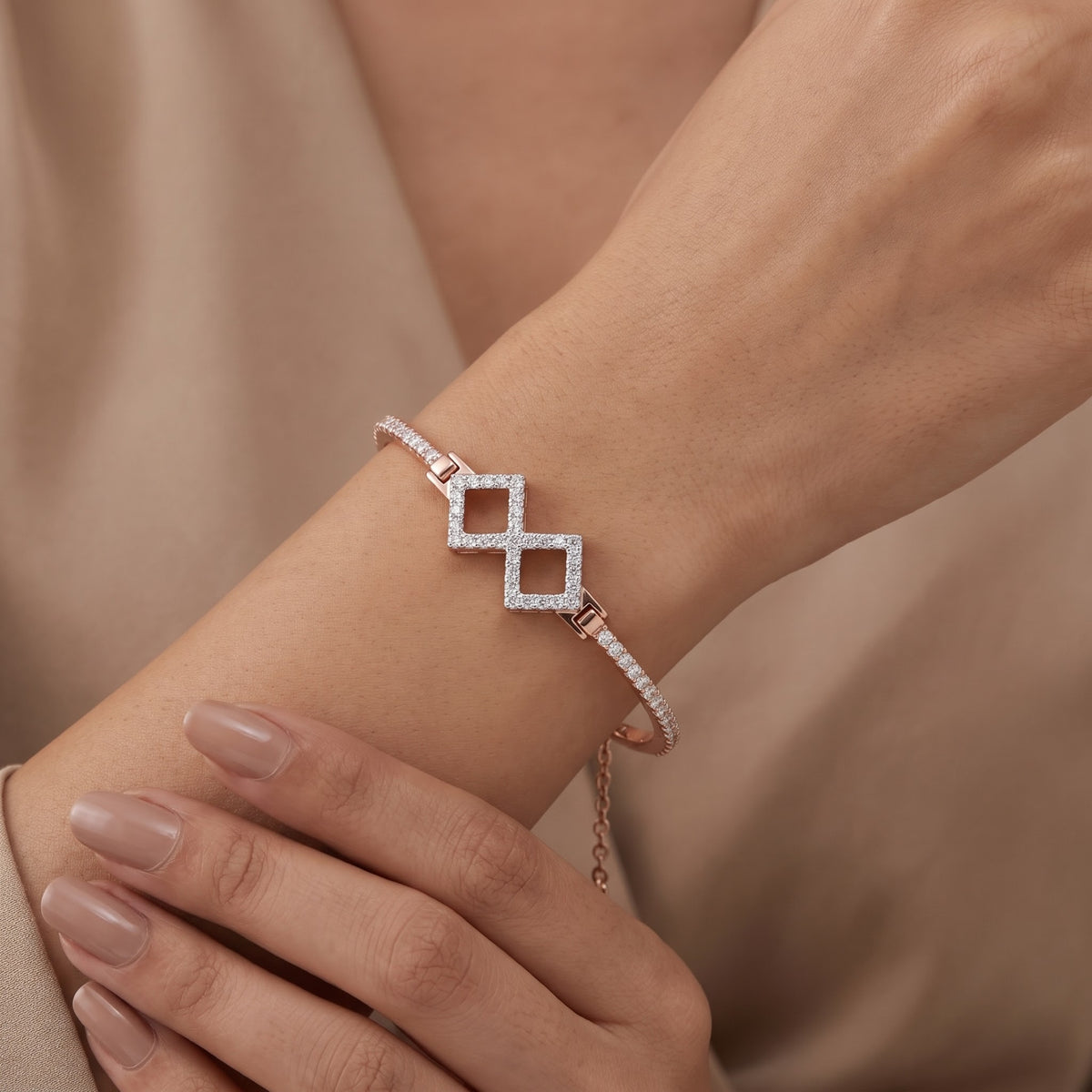 Modernist Duality Lab Grown Diamond Bracelet