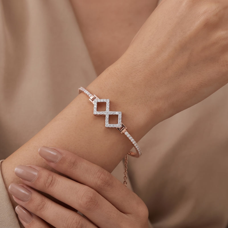 Modernist Duality Lab Grown Diamond Bracelet