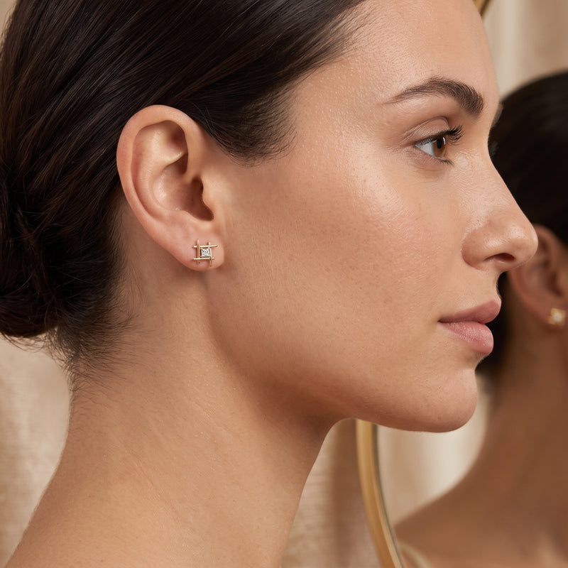 Gridline Radiance Lab Grown Diamond Earrings