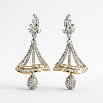 Ritz Pave Pendulum Lab Grown Diamond Earrings