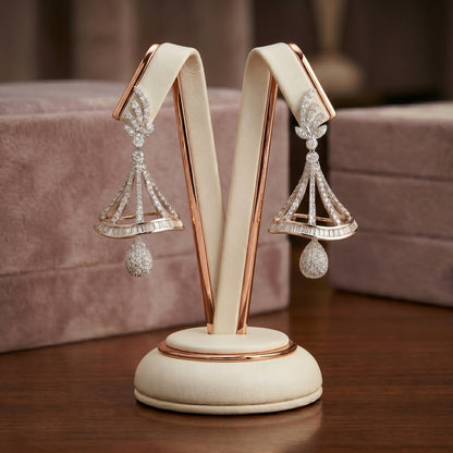Ritz Pave Pendulum Lab Grown Diamond Earrings