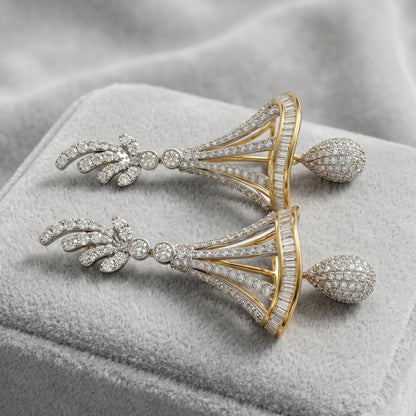 Ritz Pave Pendulum Lab Grown Diamond Earrings