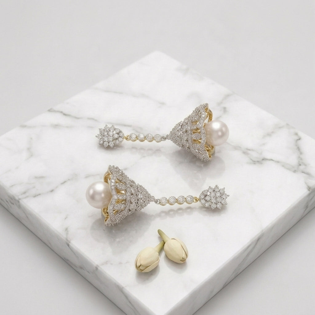 Lotus Canopy Lab Grown Diamond Earrings