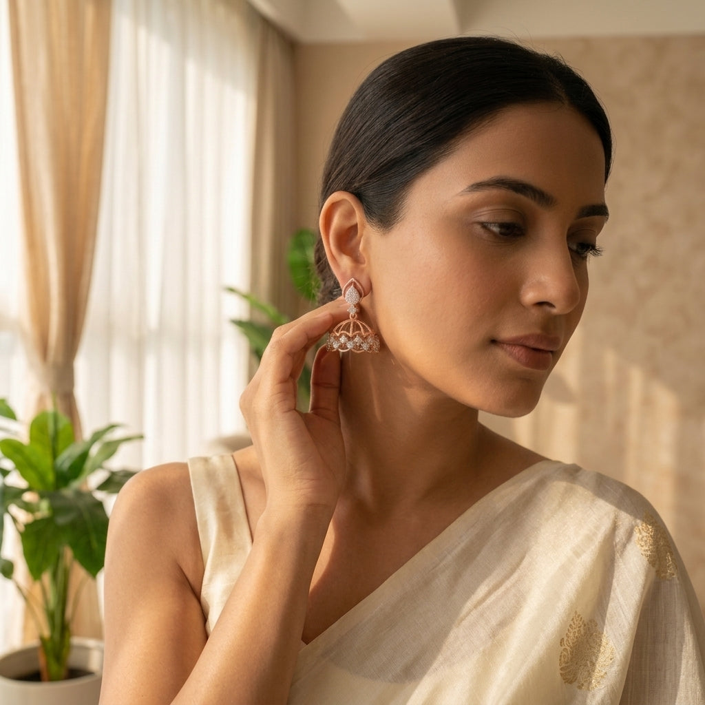 Tiara Filigree Lab Grown Diamond Earrings