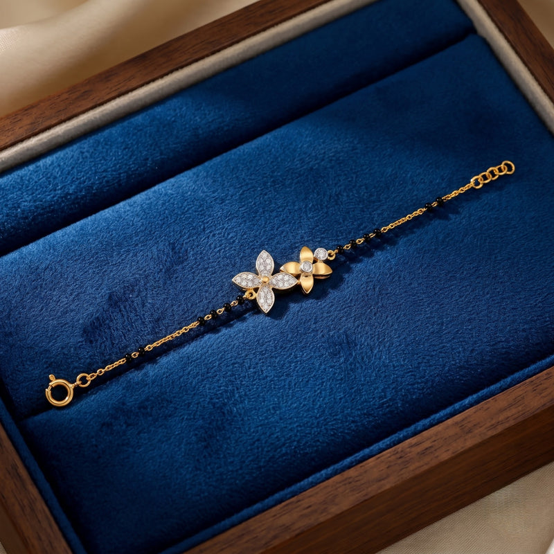 Petal Sparkle Lab Grown Diamond Hand Mangalsutra