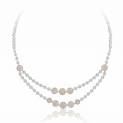 Layered Lab Grown Diamond Cluster Necklace