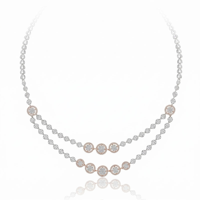 Layered Lab Grown Diamond Cluster Necklace