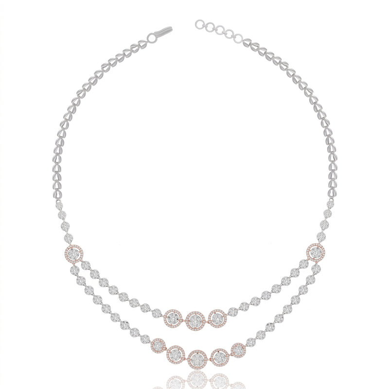 Layered Lab Grown Diamond Cluster Necklace