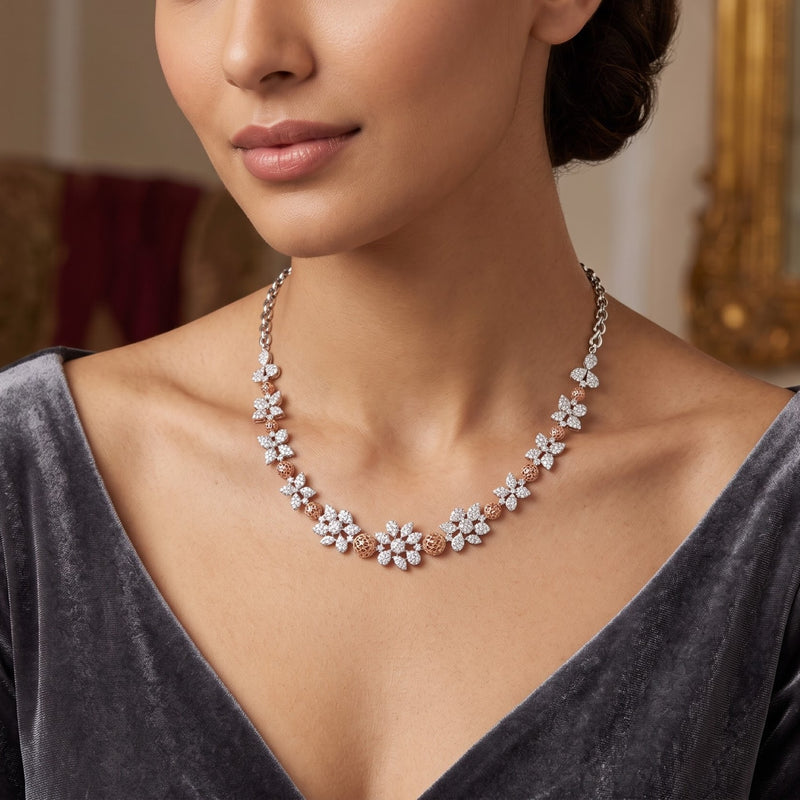 Shimmering Daisy Lab Grown Diamond Necklace