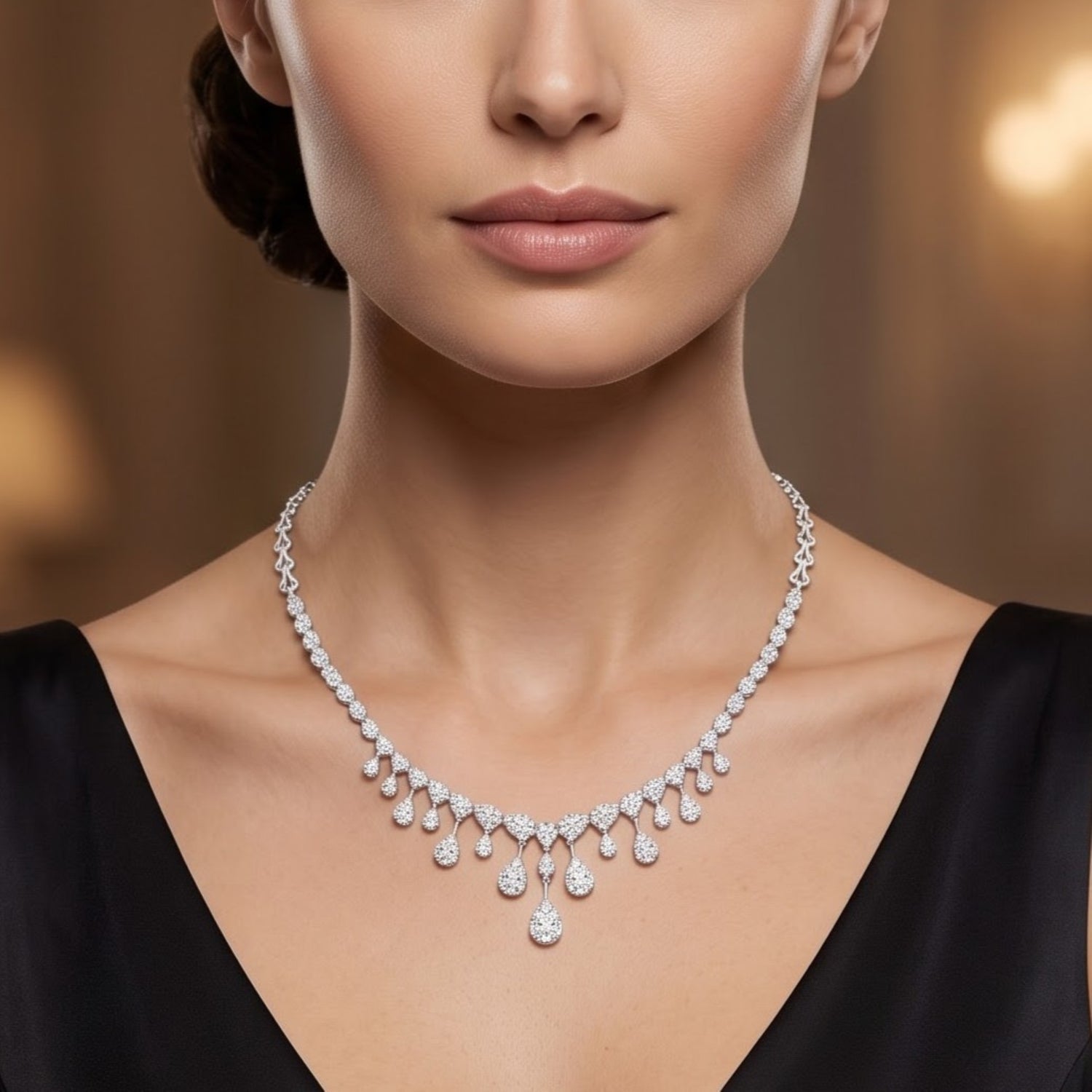 Sparkling Raindrop Lab Grown Diamond Necklace