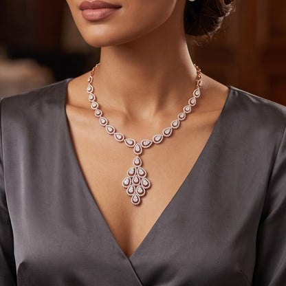Graceful Tear Lab Grown Diamond Necklace
